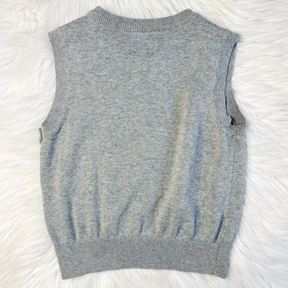 The Children's Place Argyle Sweater Vest Grey & Black Size XS